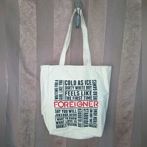💎 Women's Bag Cream Canvas Tote Bag with Text Design